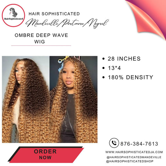 Ombre deep wave wig