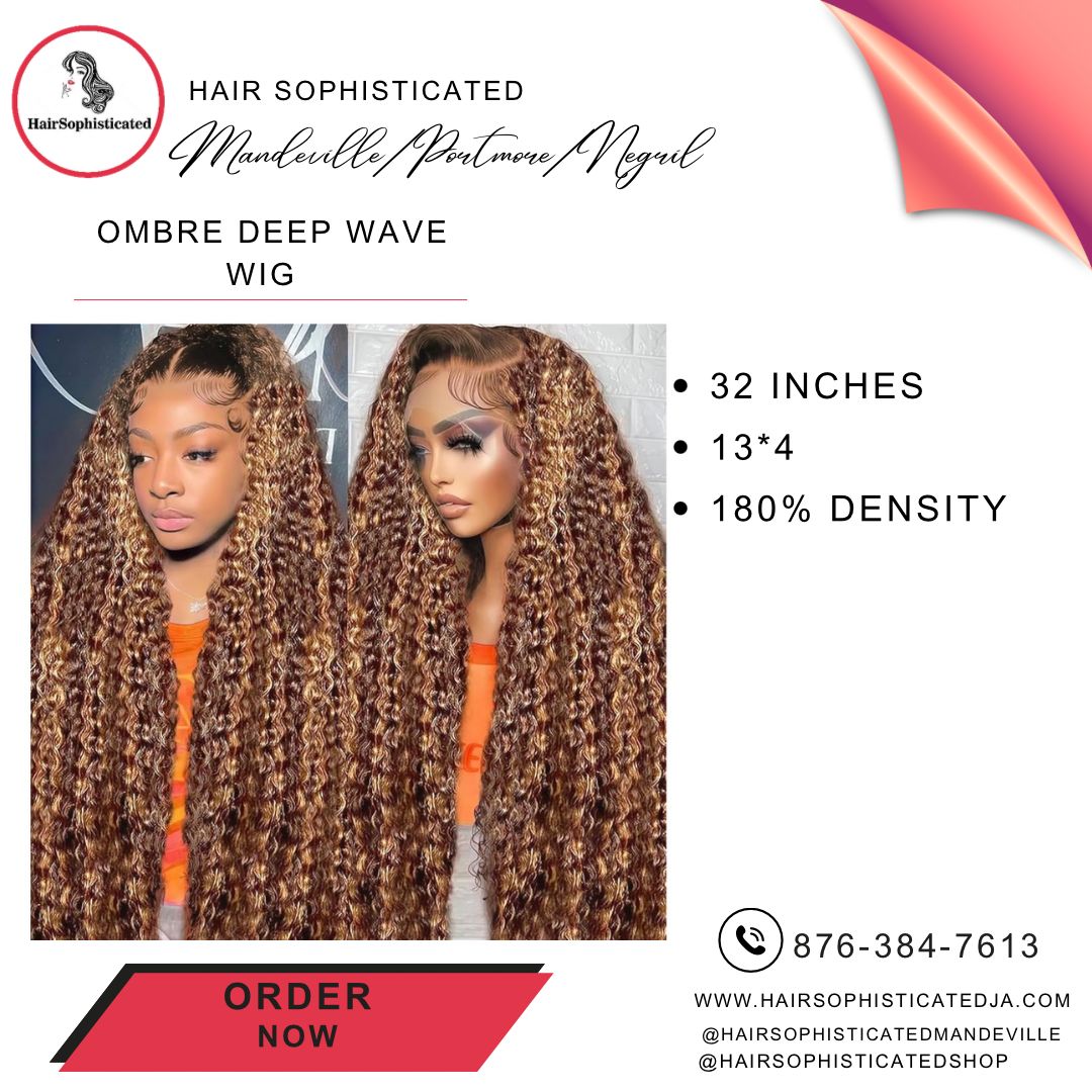 Ombre deep wave wig