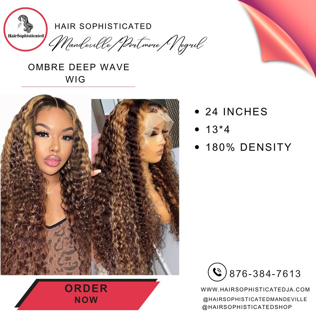 Ombre deep wave wig