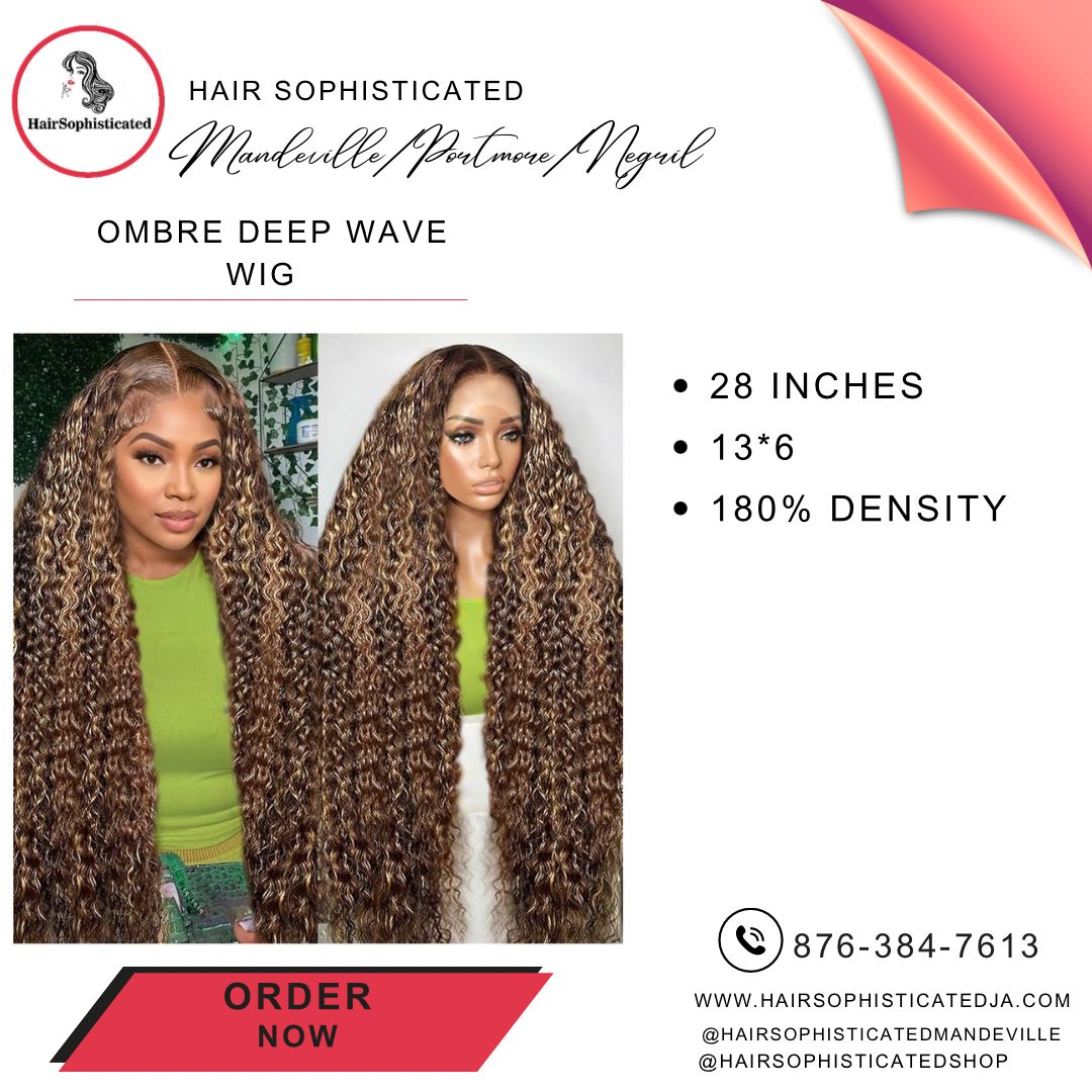 Ombre deep wave wig