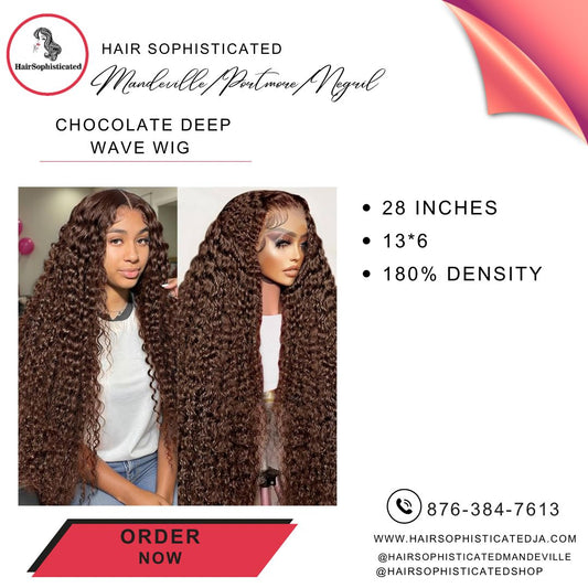 Chocolate deep wave wig