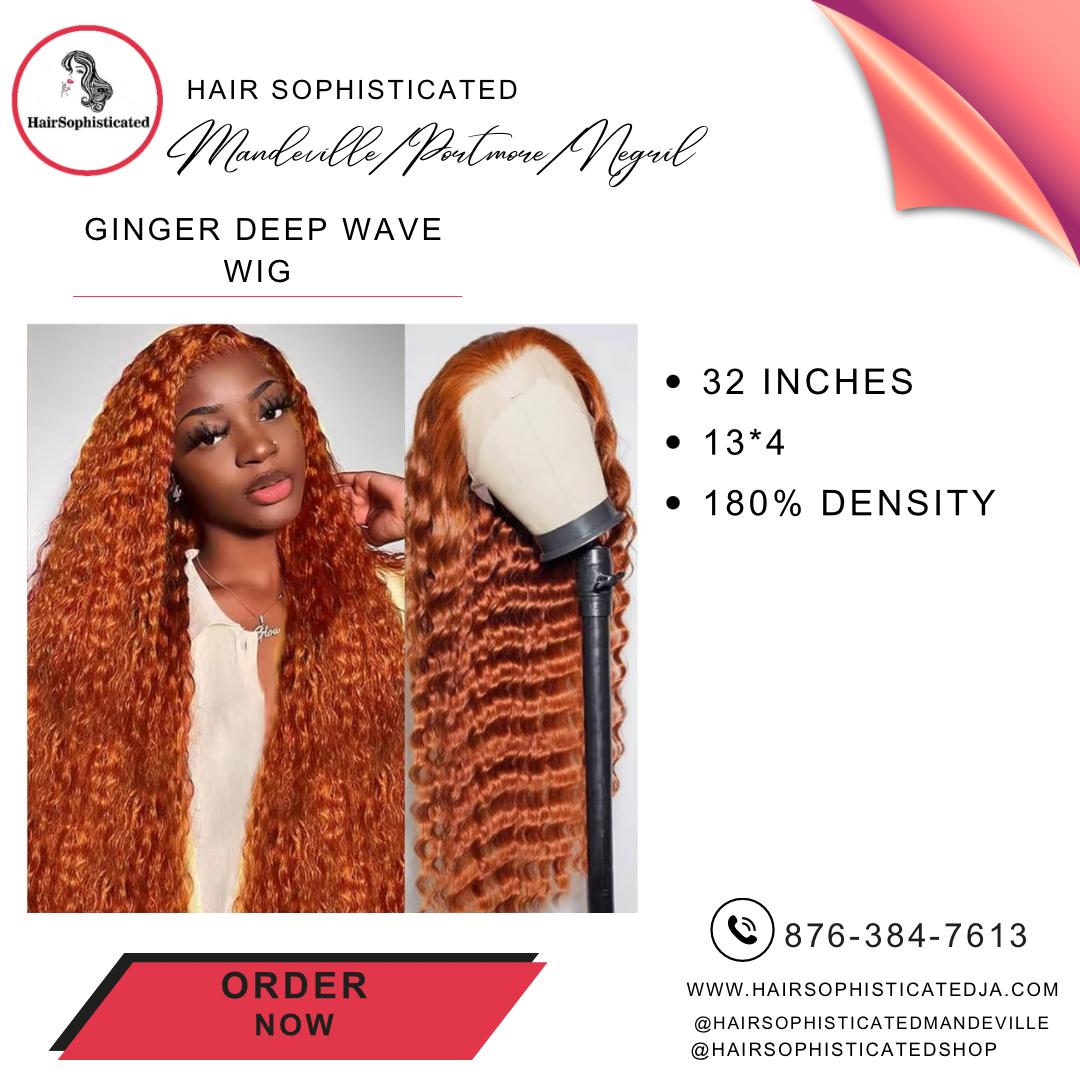 Ginger deep wave wig