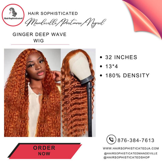 Ginger deep wave wig
