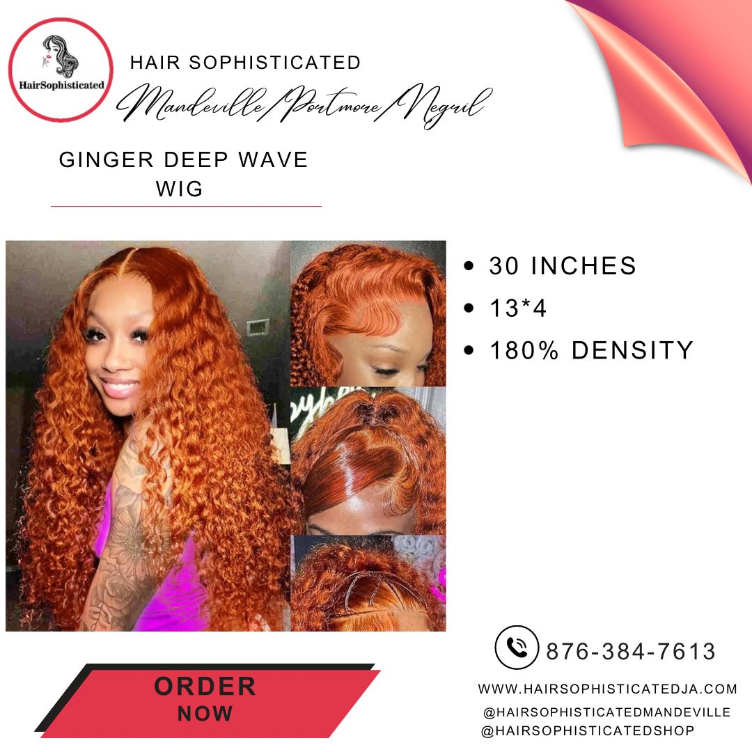 Ginger deep wave wig