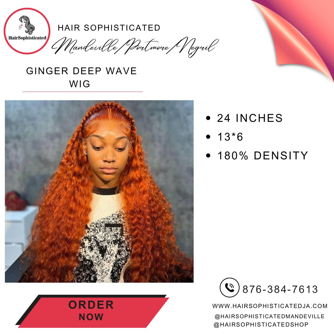 Ginger deep wave wig