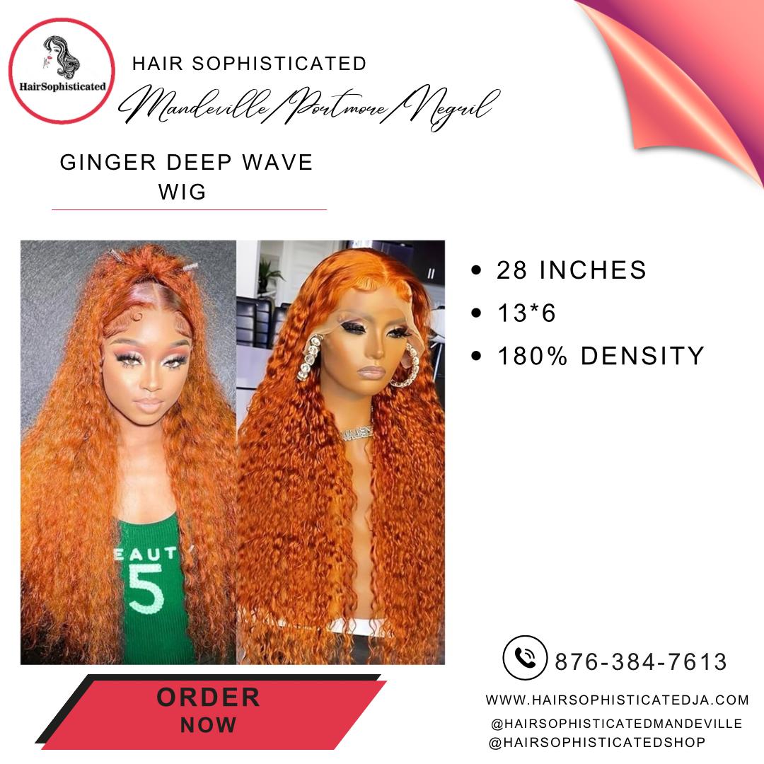 Ginger deep wave wig