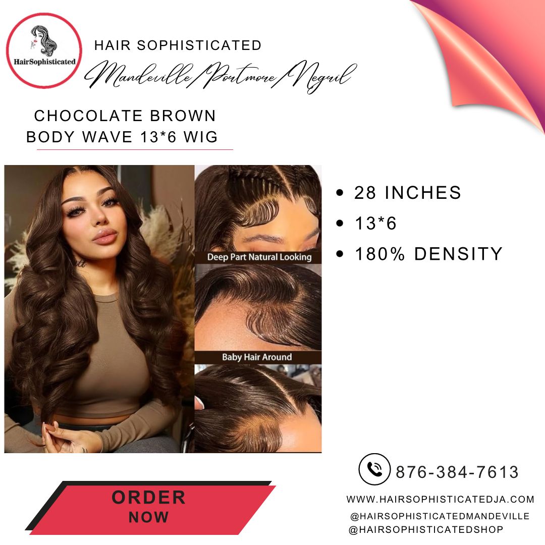 Chocolate brown body wave 13*6 wig