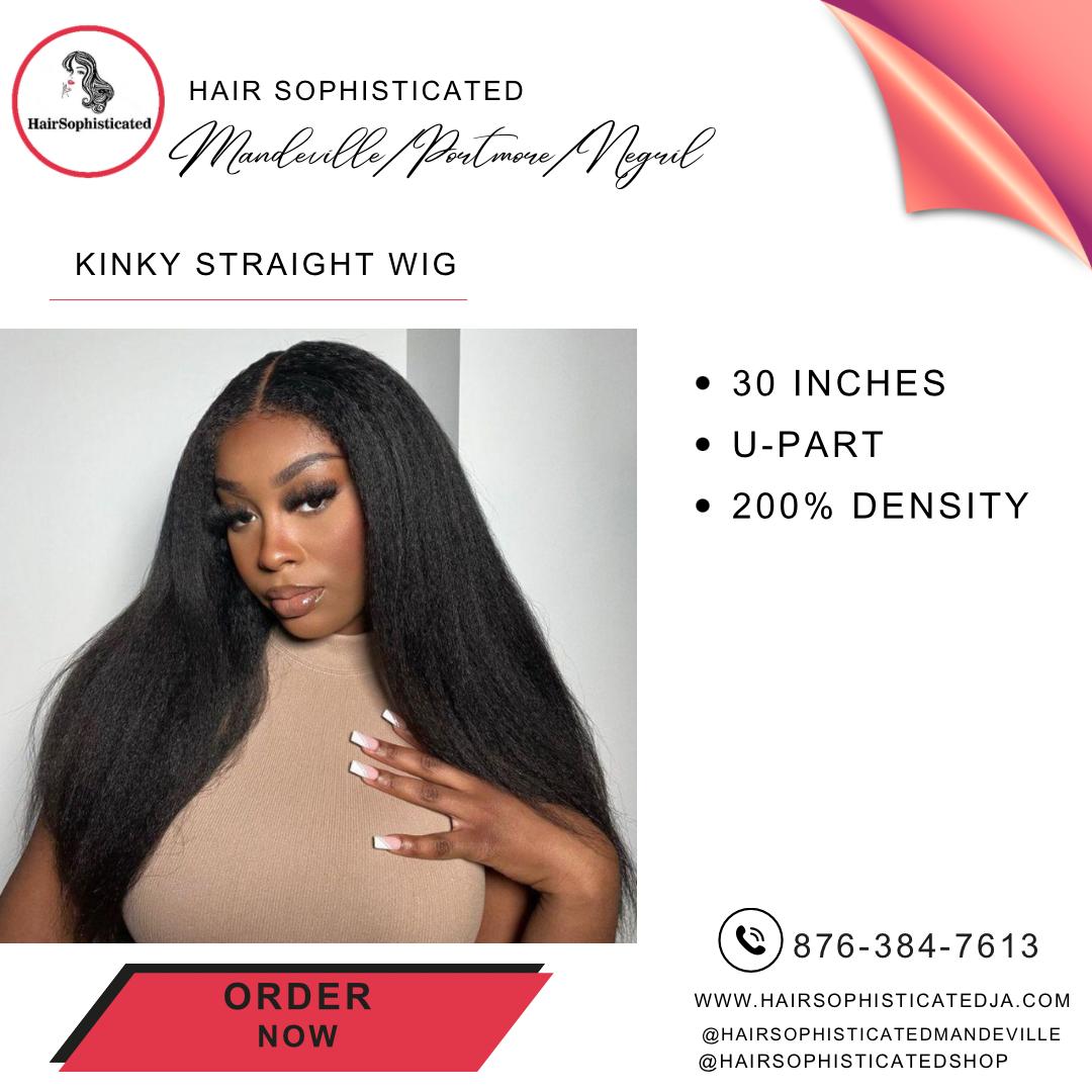 Kinky straight/curl wig