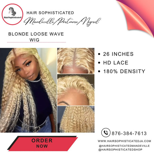 Blonde loose wave wig