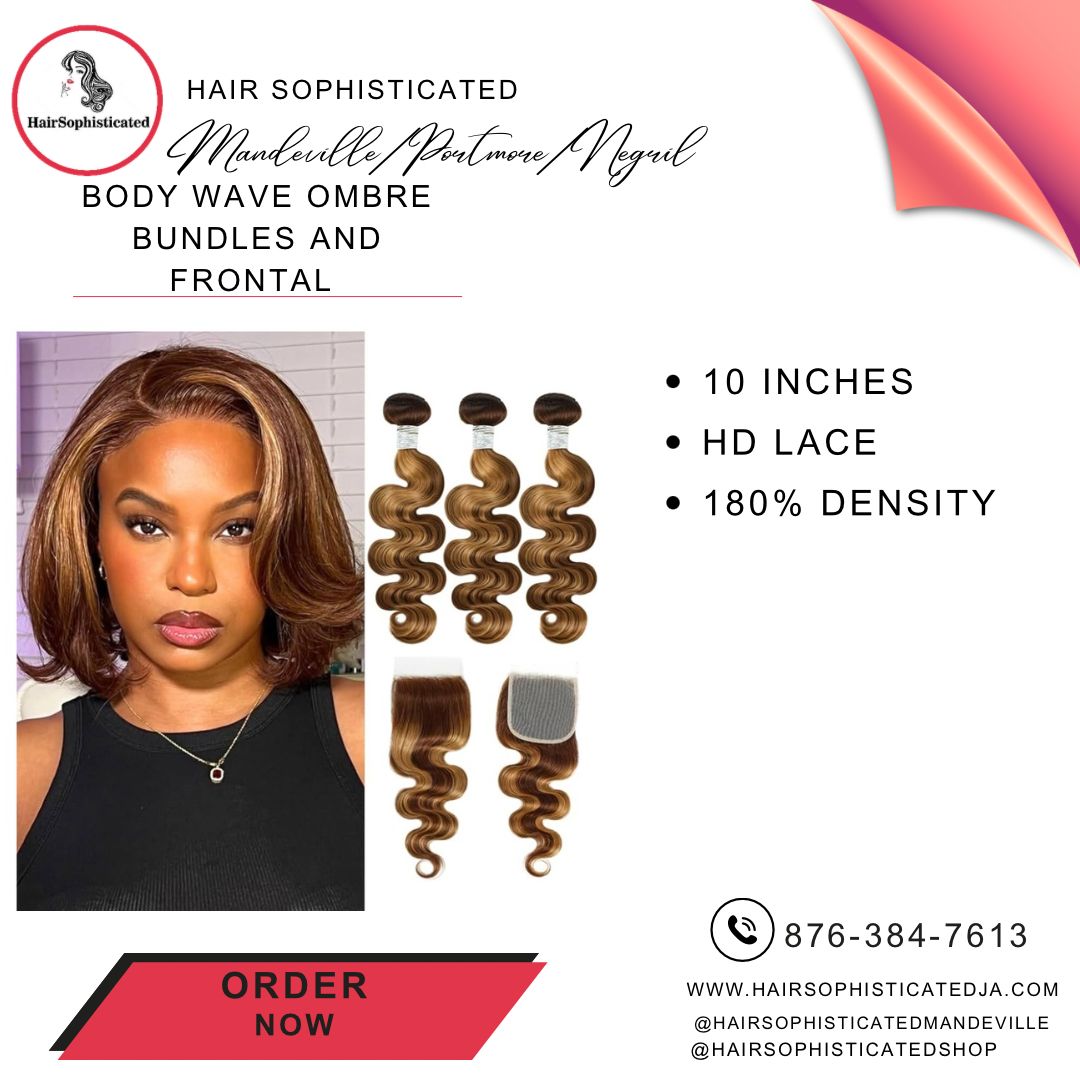 Body wave ombre bundles and frontal wig