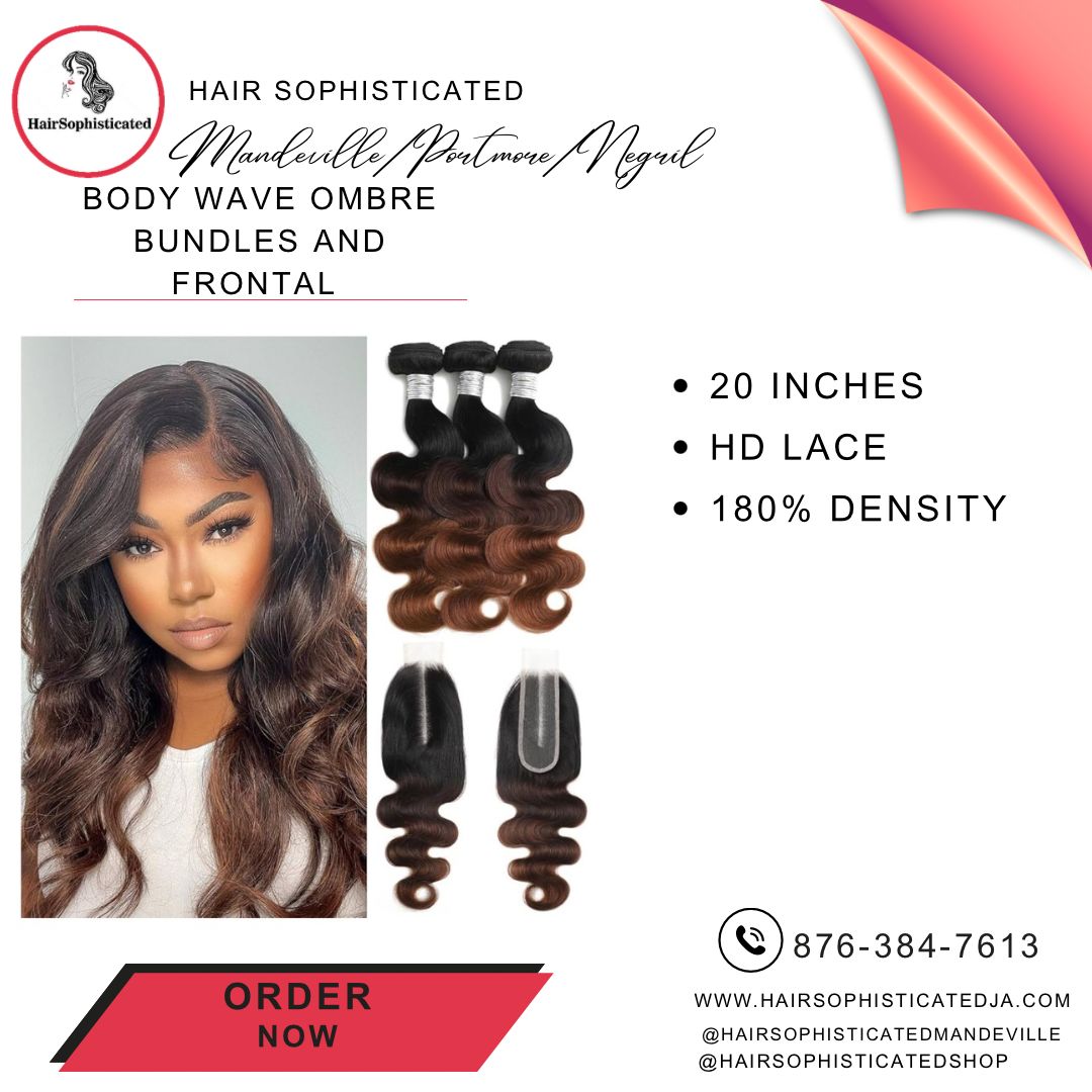 Body wave ombre bundles and frontal wig