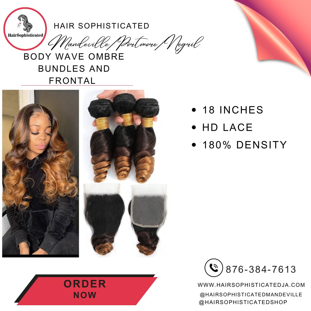 Body wave ombre bundles and frontal wig