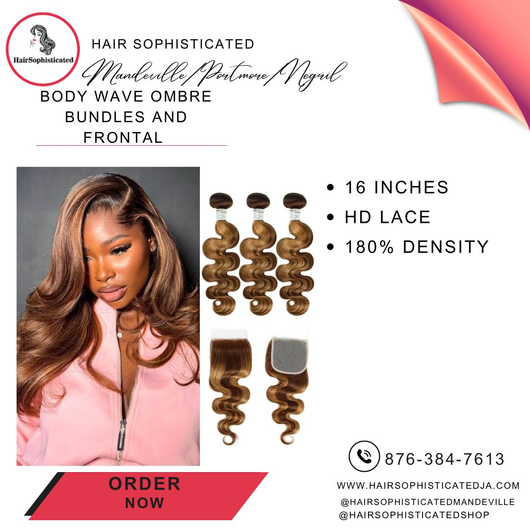 Body wave ombre bundles and frontal wig