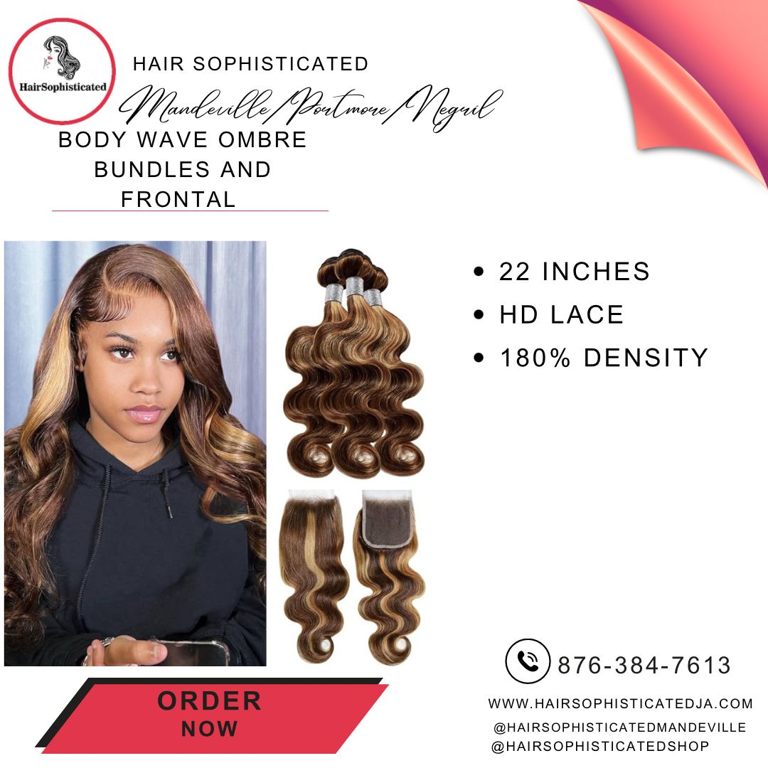 Body wave ombre bundles and frontal wig