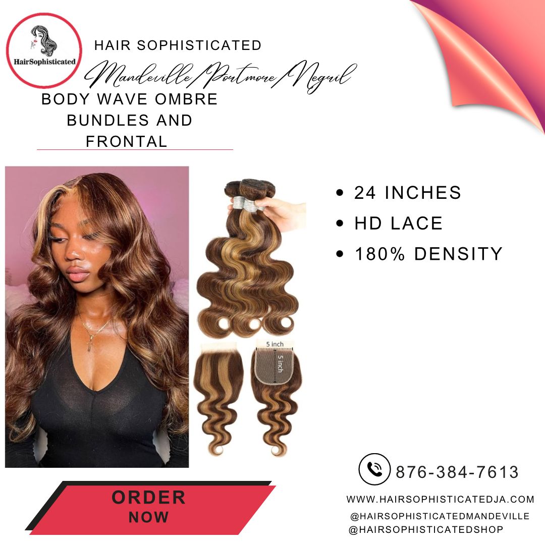 Body wave ombre bundles and frontal wig