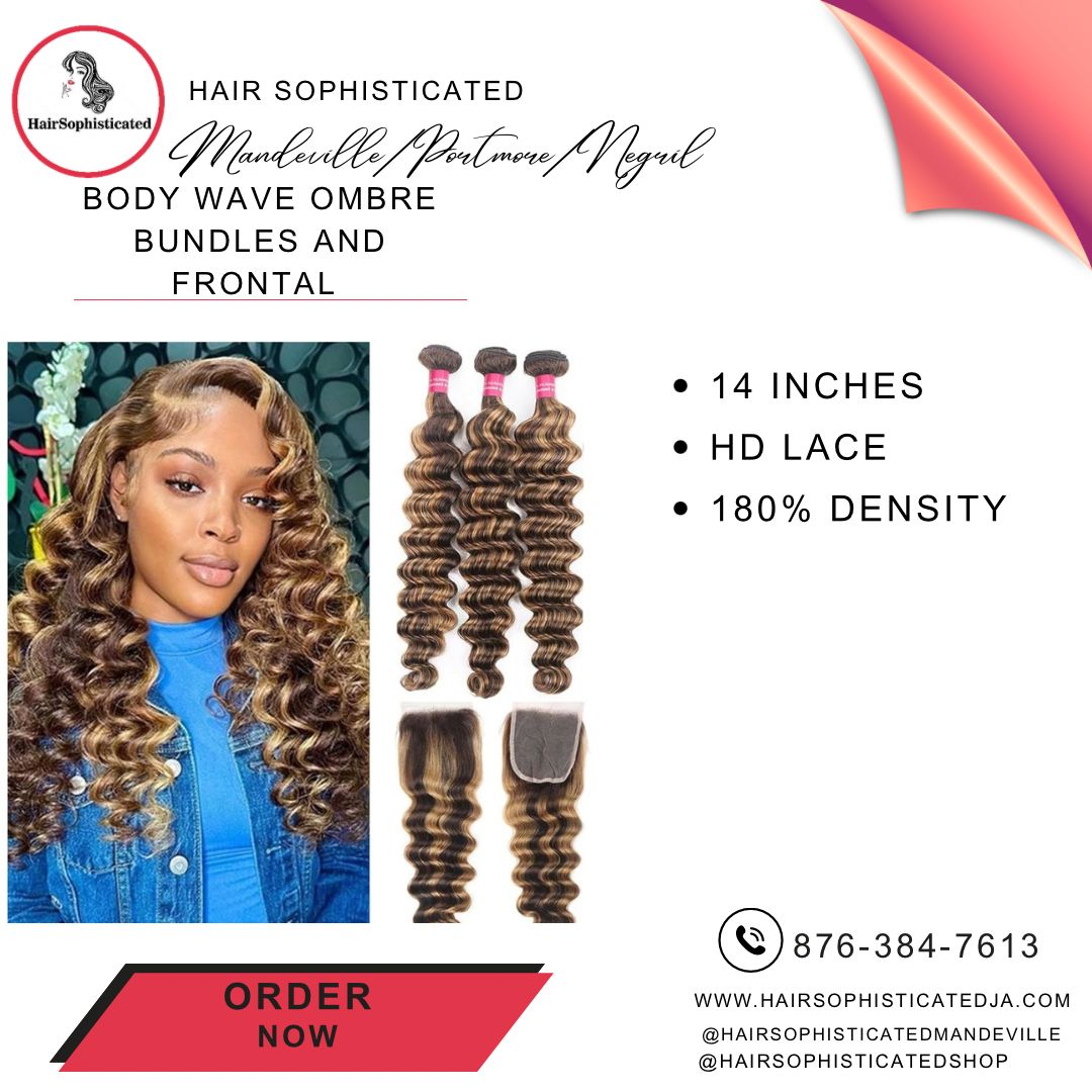 Body wave ombre bundles and frontal wig