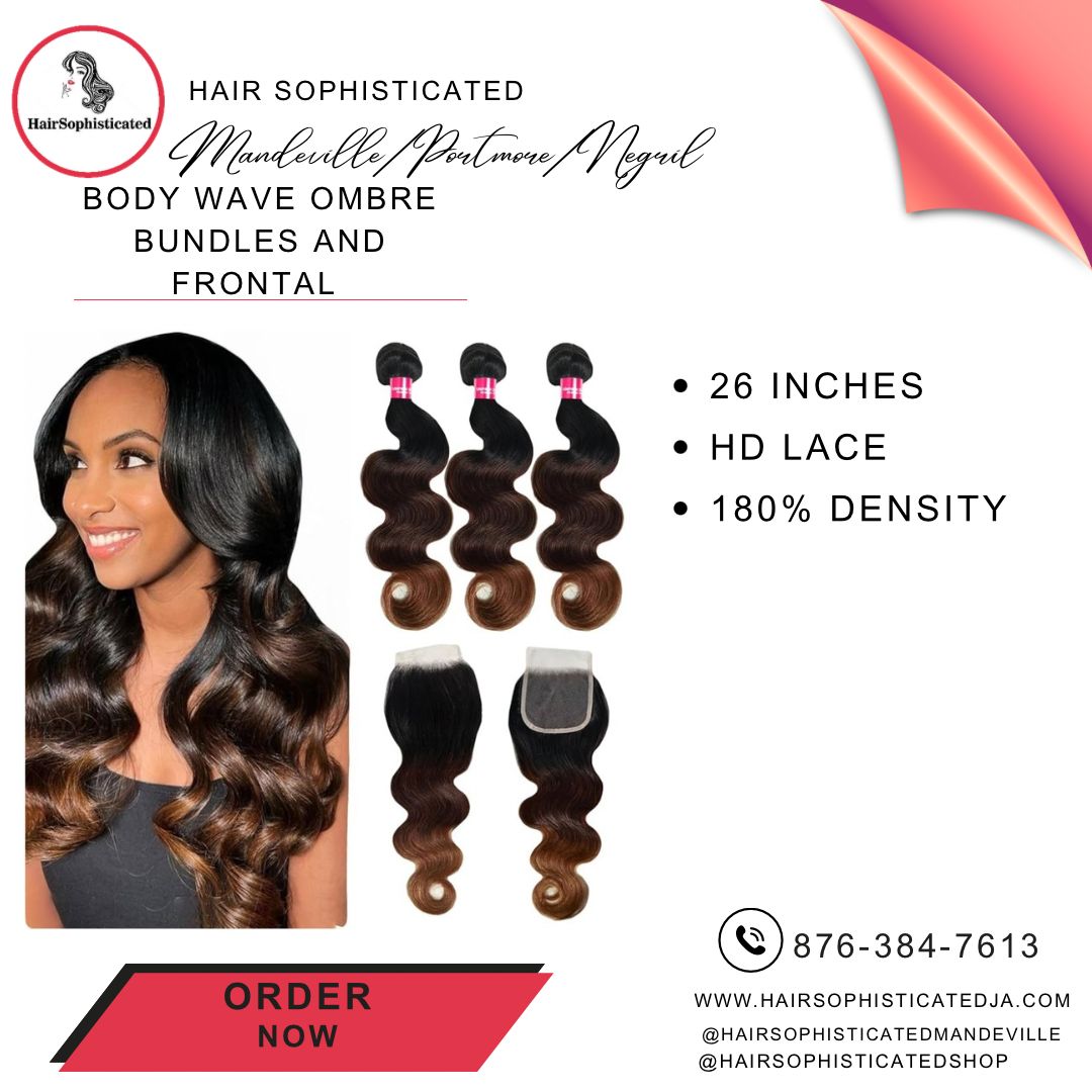 Body wave ombre bundles and frontal wig