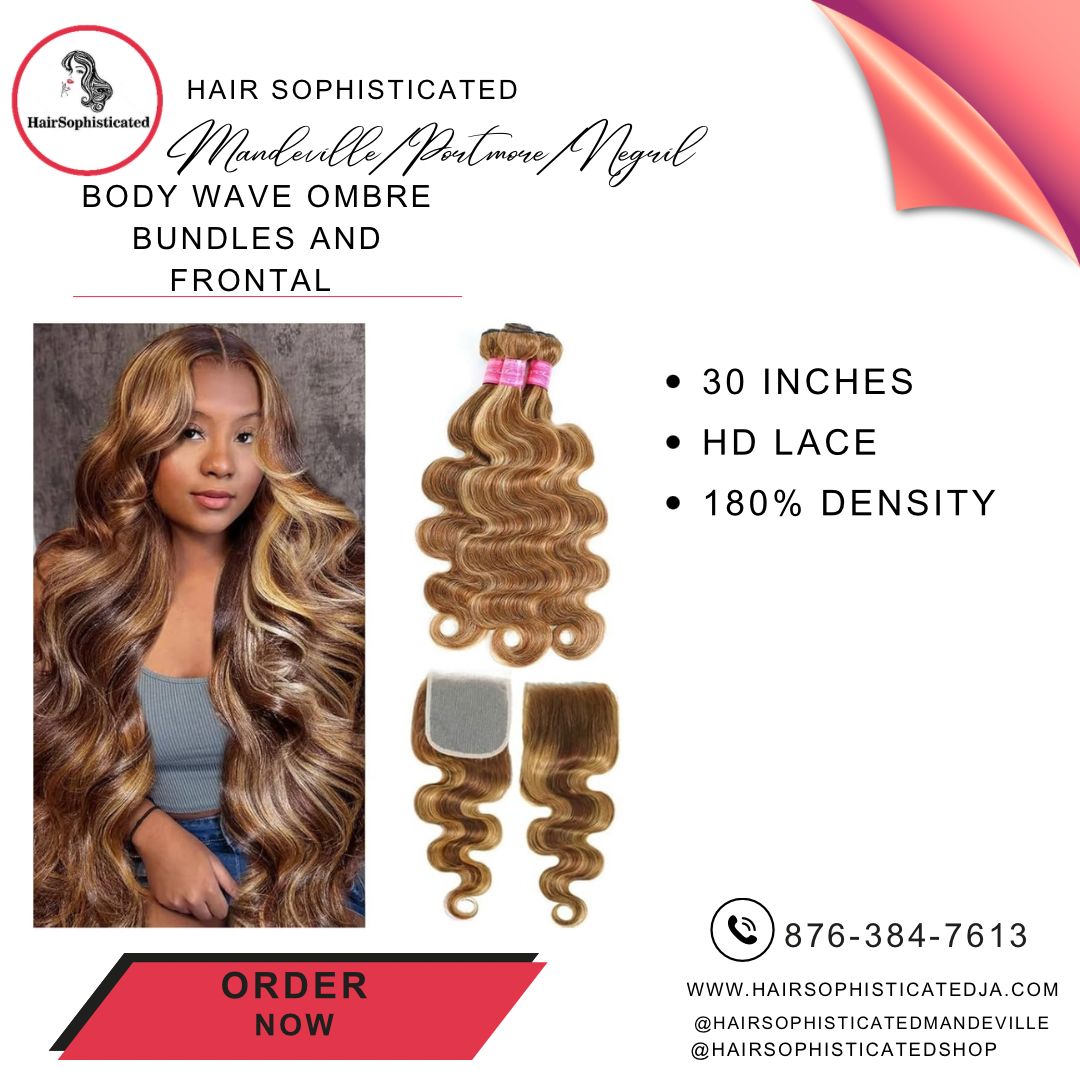 Body wave ombre bundles and frontal wig