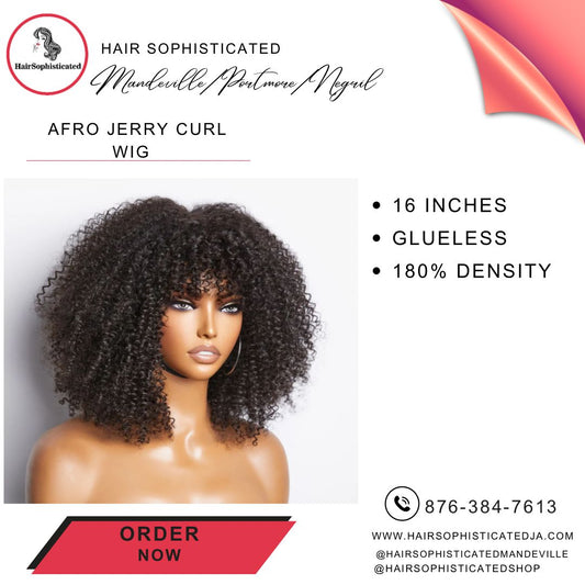 Afro jerry curl wig