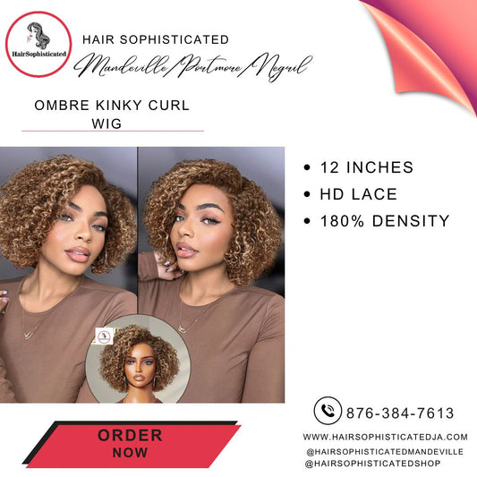 Ombre kinky curl wig