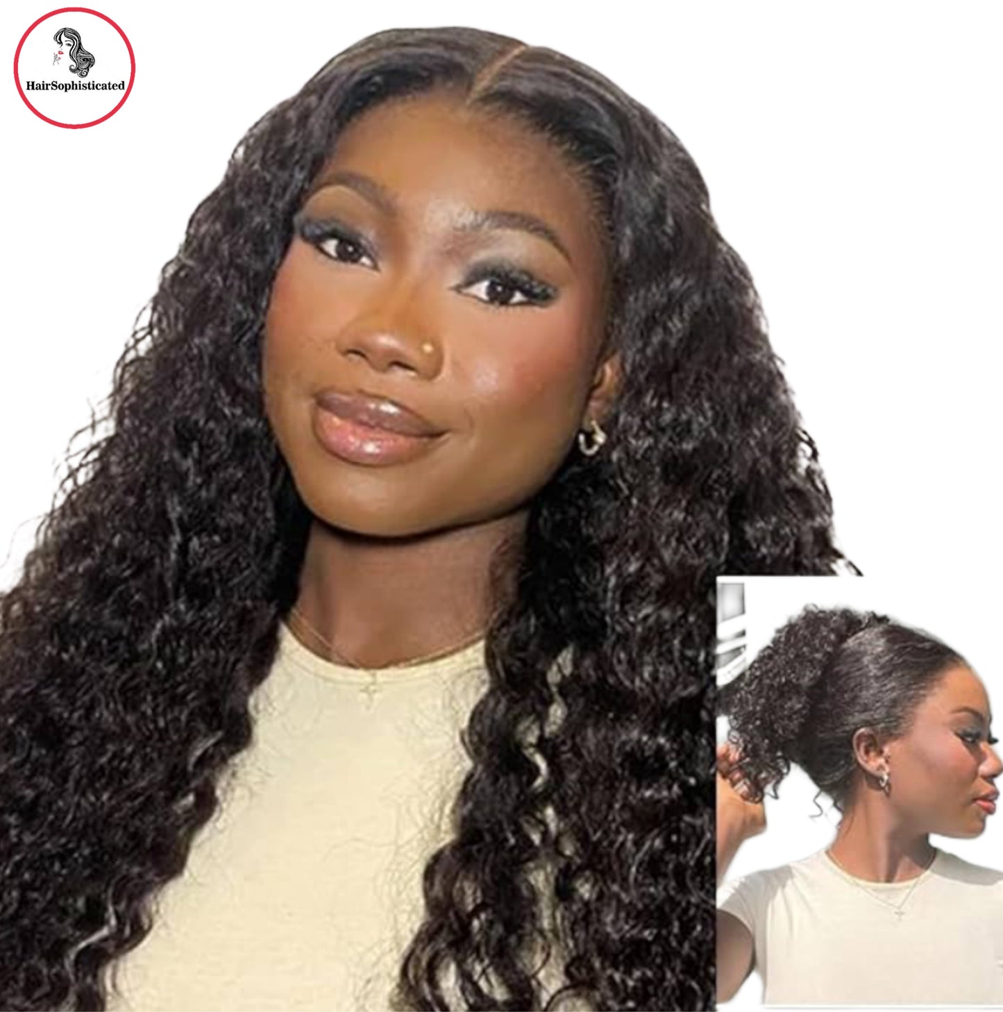 Hair Sophisticated 18” Deep Wave 360 Front Wigs For women