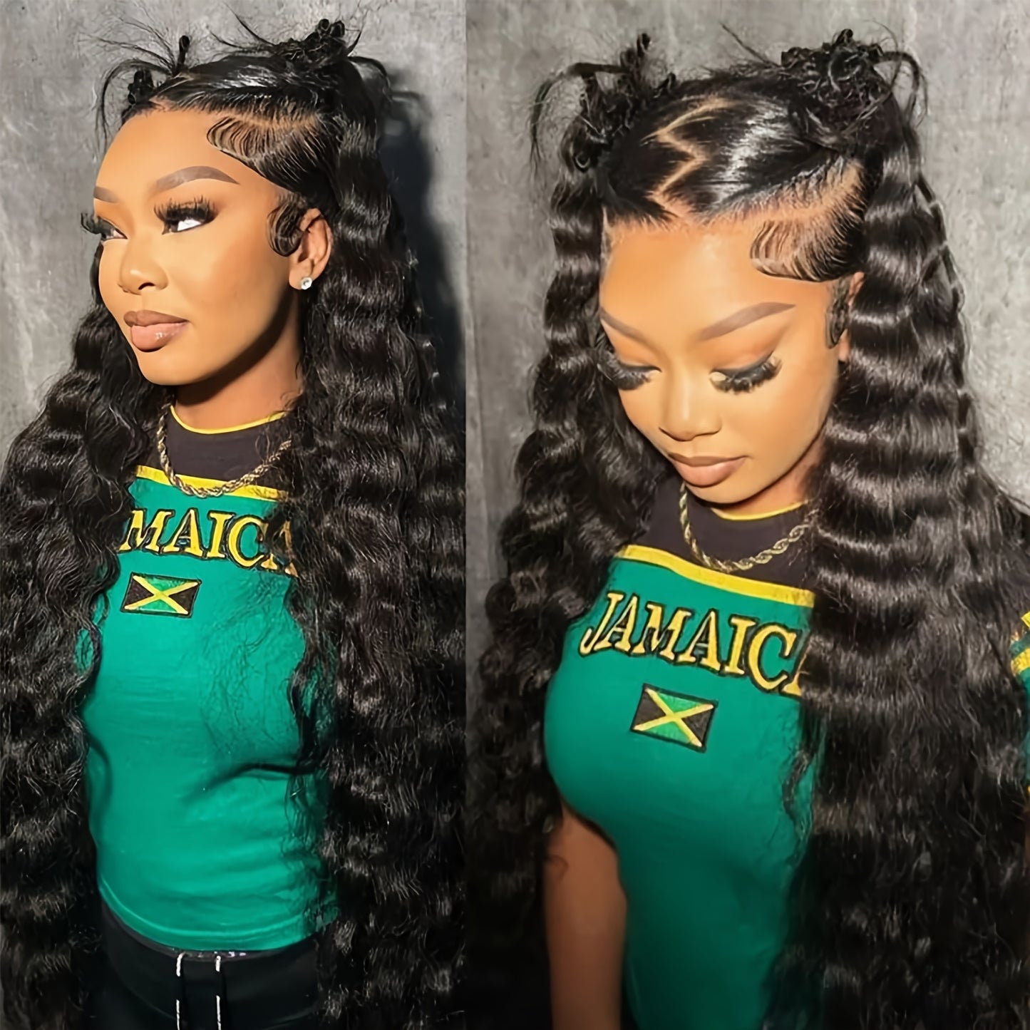 200% Density Bye Bye Knots13x4 Deep Wave Lace Front Wigs 13*4 HD Transparent Deep Wave Hair Glueless Curly Wigs For Women (26/32inch) 13x4 Curly Wave With Full Edges Baby Hair Black Long Water Wave Pre Plucked Lace Front Wig