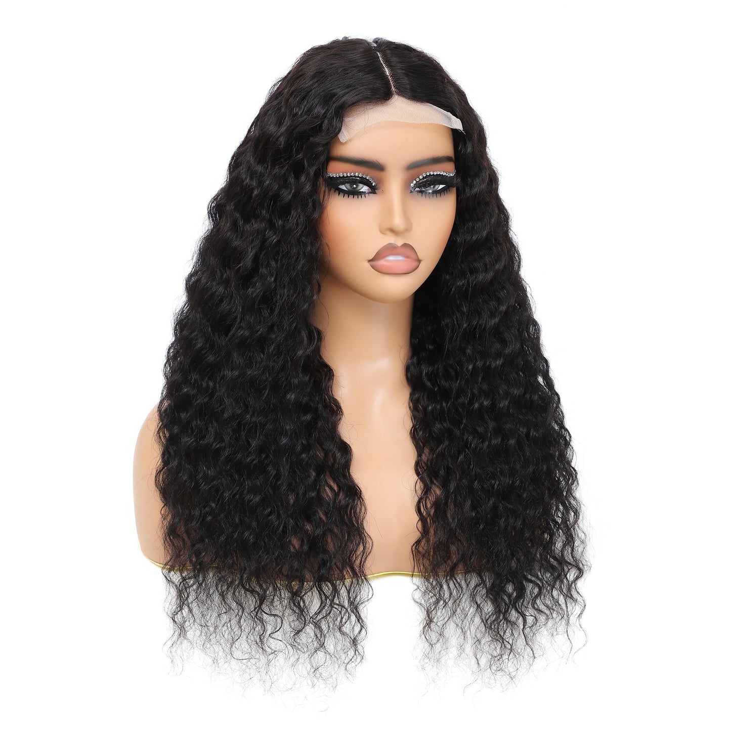 180% Density Deep Wave Lace Front Wig - 4x4 Transparent Closure, Human Hair, Natural Black Color, Wet and Wavy Look with Baby Hair for Women, Versatile Hair Wig | Voluminous Hairstyle | Full Luxurious Wig