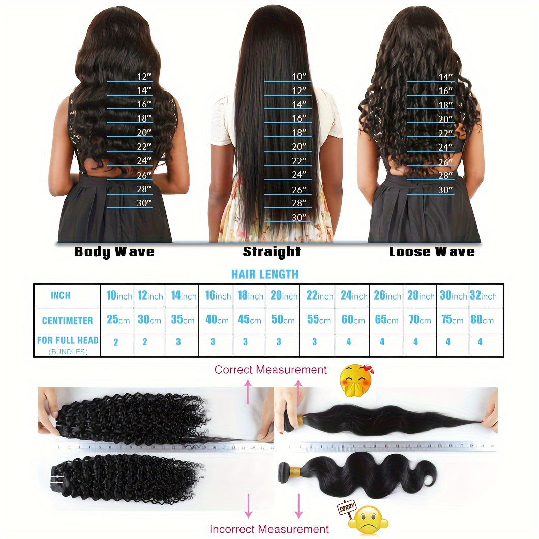 15A Grade 100% Unprocessed Brazilian Virgin Hair Body Wave Human Hair Bundles - 2pieces Full And Thick Natural Black Salon Quality Raw Hair Extensions For Women
