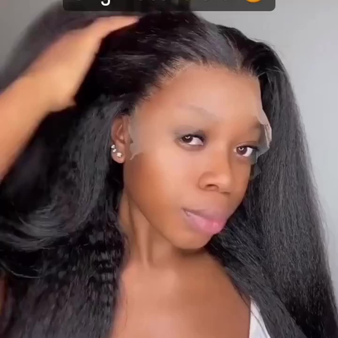 Hair Sophisticated Yaki Straight Glueless Lace Front Wig – 13x4 HD Lace, 200% Density Human Hair Wig for Women, Pre-Plucked & Ready-to-Wear, Beginner-Friendly Natural Look