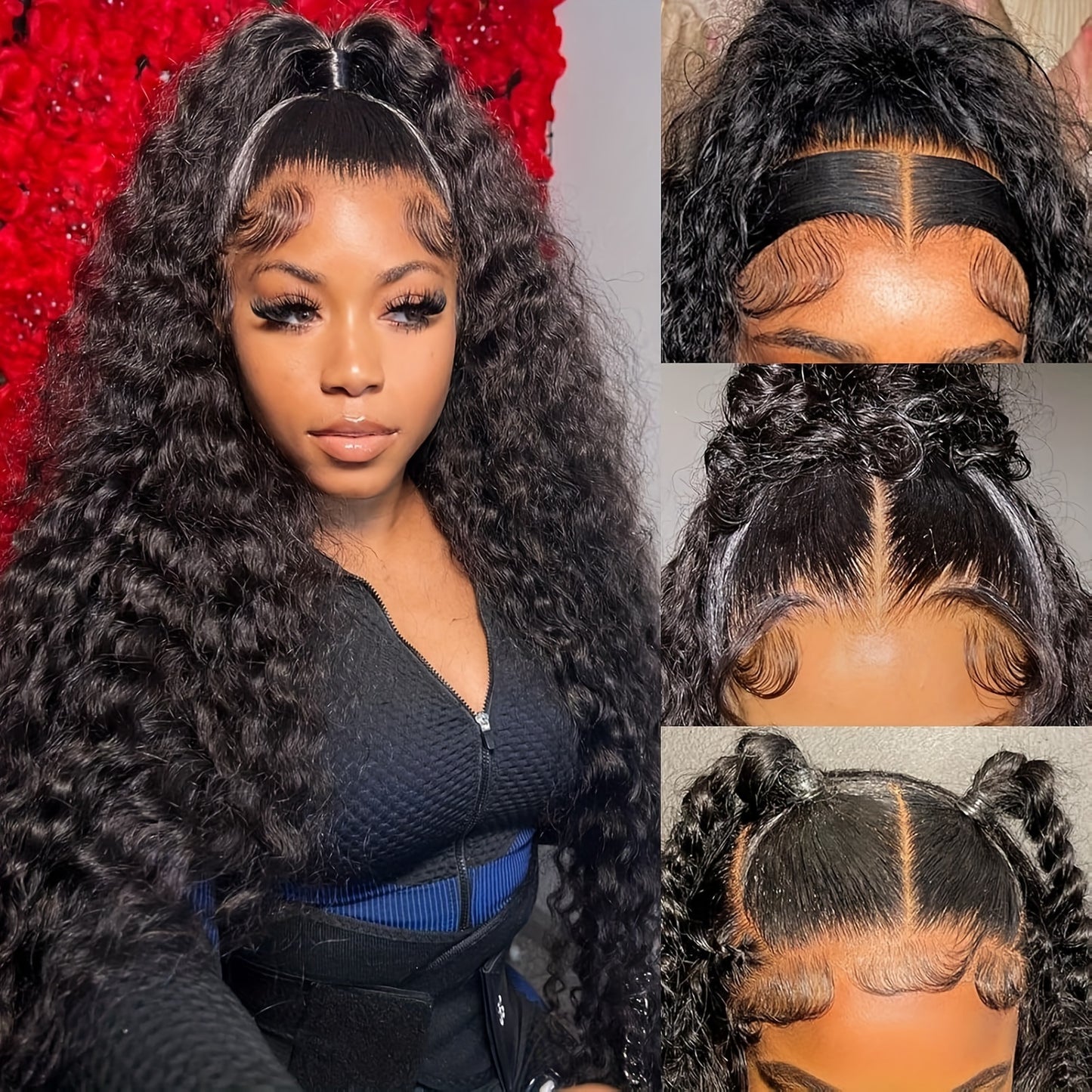 200% Density Water Wave Human Hair Wig - Glueless, Pre-Plucked, Pre-Cut 13x4 HD Lace Closure, Easy to Put On for Women