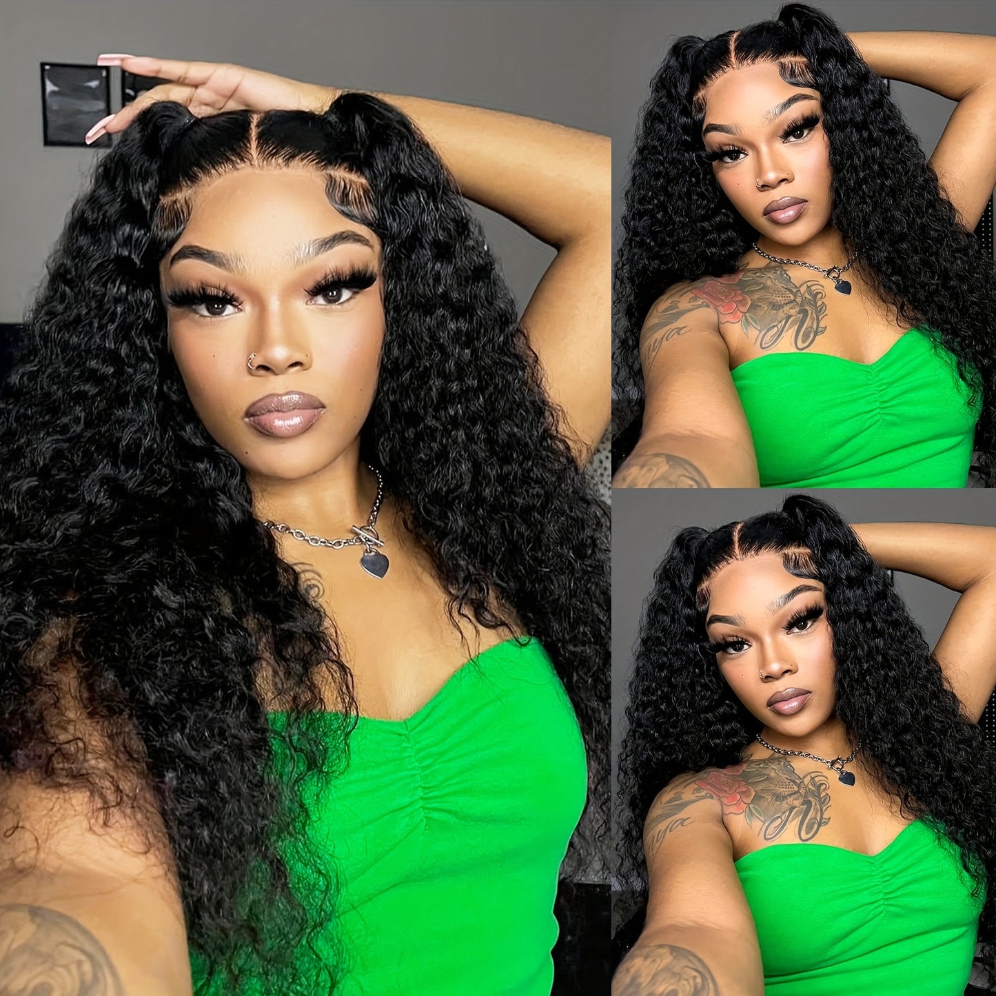200% Density Bye Bye Knots13x4 Deep Wave Lace Front Wigs 13*4 HD Transparent Deep Wave Hair Glueless Curly Wigs For Women (26/32inch) 13x4 Curly Wave With Full Edges Baby Hair Black Long Water Wave Pre Plucked Lace Front Wig