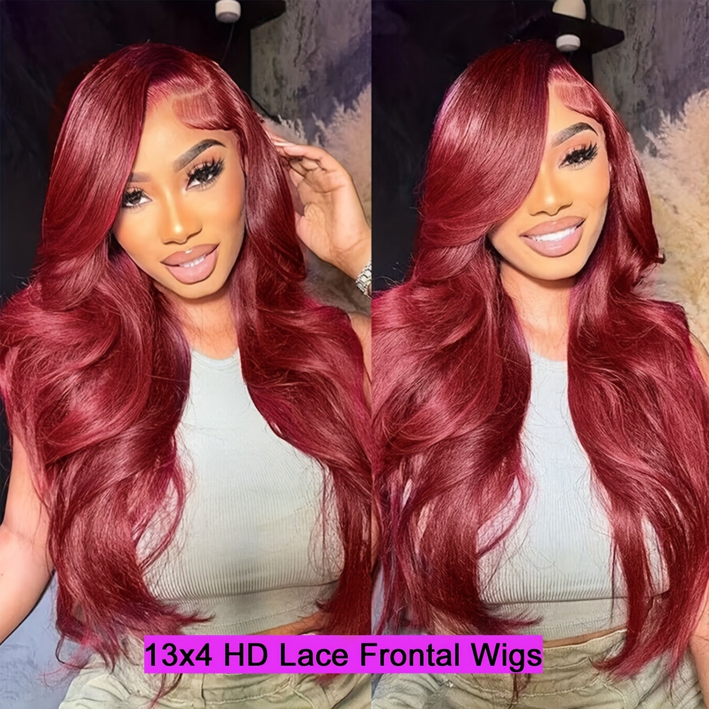 28 Inch 13x4 HD Lace Frontal Wigs Long Body Wave Black Wigs Synthetic Heat Resistant Fiber Hair Wig Premium Natural Black Loose Wave 13*4 Hairpiece Wigs for Women with HD Transparent Lace Glueless Lace Loose Wavy Wig 200% Den