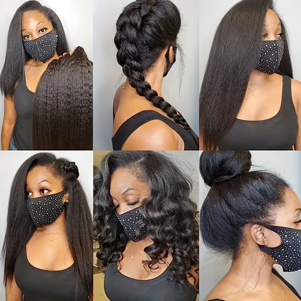Hair Sophisticated Yaki Straight Glueless Lace Front Wig – 13x4 HD Lace, 200% Density Human Hair Wig for Women, Pre-Plucked & Ready-to-Wear, Beginner-Friendly Natural Look