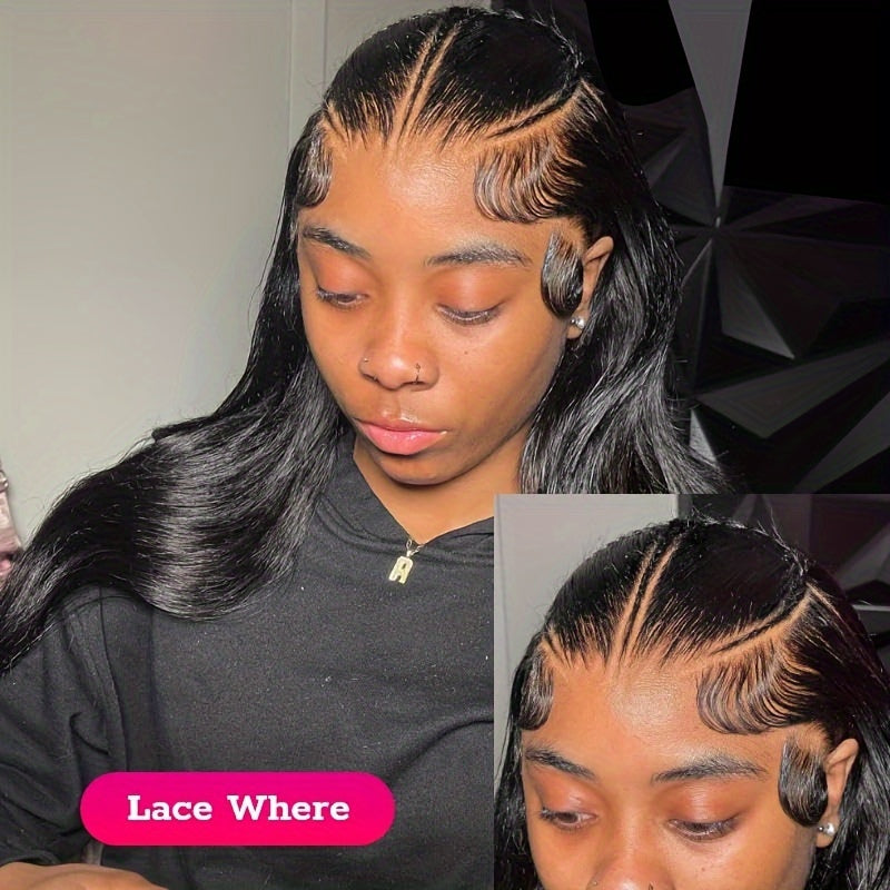 Hair Sophisticated Pre-Braided Wear & Go Wig – 13x4 HD Transparent Lace Front Human Hair Wig, Straight, Glueless, Pre-Cut, Pre-Styled, 180% Density
