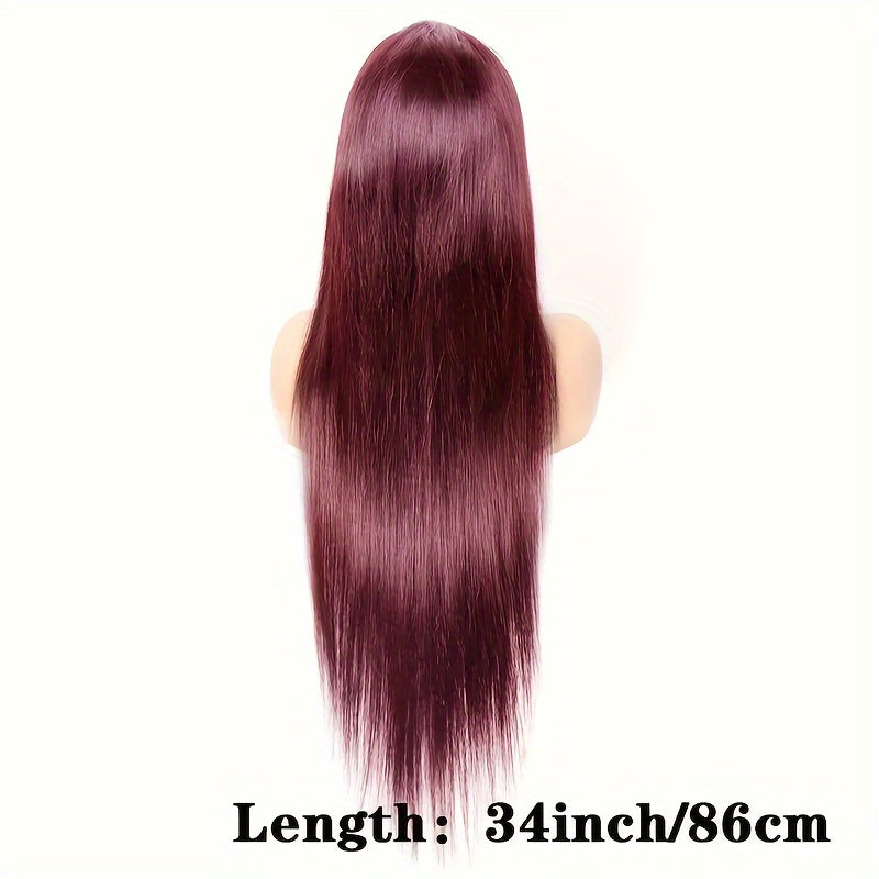 Hair Sophisticated 99J Burgundy Lace Front Wig – 13x4 HD Transparent Lace, 200% Density, Pre-Plucked with Baby Hair, Glueless Human Hair Wig, Available in 22-34 Inches