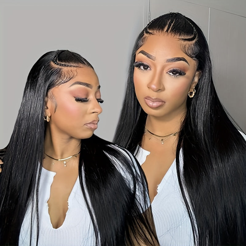 Hair Sophisticated Pre-Braided Wear & Go Wig – 13x4 HD Transparent Lace Front Human Hair Wig, Straight, Glueless, Pre-Cut, Pre-Styled, 180% Density