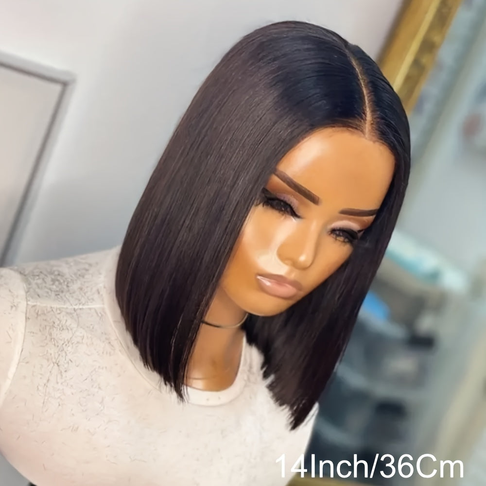 Hair Sophisticated 250% Density Bob Wig โ 13x4 HD Lace Front, Brazilian Remy Human Hair, Pre-Plucked with Baby Hair, Natural Black, Glueless & Invisible Lace Frontal Wig for Women