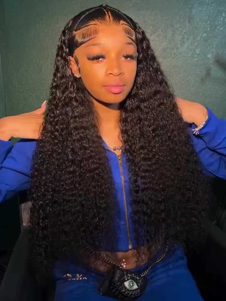 MS. MERRY 240% Density Brazilian Virgin Human Hair Jerry Curly Lace Front Wigs Transparent HD 13x4 Lace Frontal Wigs Deep Wave 100% Real Human Hair Wigs Remy With Baby Hair Natural Color for Halloween Christmas Festival