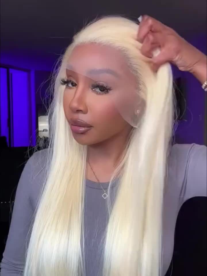 Hair Sophisticated 613 Blonde Lace Front Wig โ 13x4 HD Transparent, 200% Density, Pre-Plucked with Baby Hair, Straight Human Hair Wig, Perfect for Mother's Day & Special Occasions