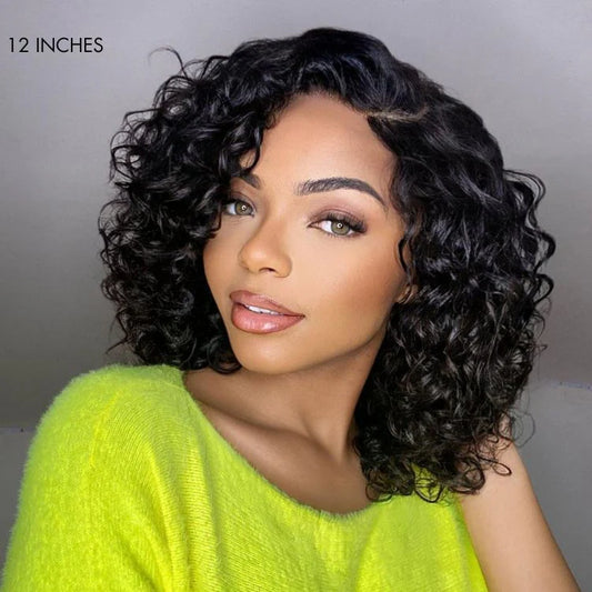 Hair Sophisticated All-Day Comfort™ Wig Deep Wave Glueless Minimalist HD Lace Human Hair Curly Wig Pre-Cut Lace