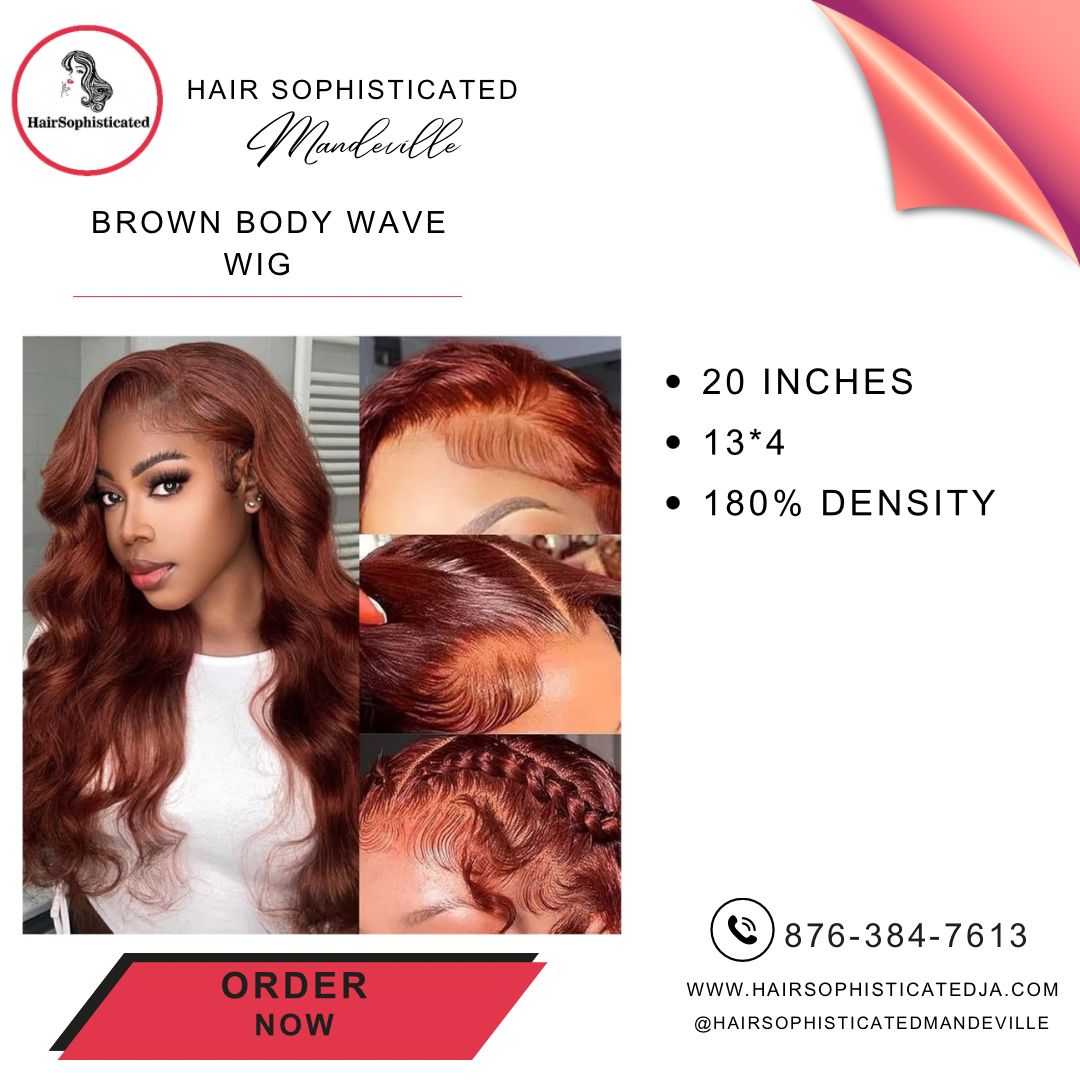 Brown body wave wig