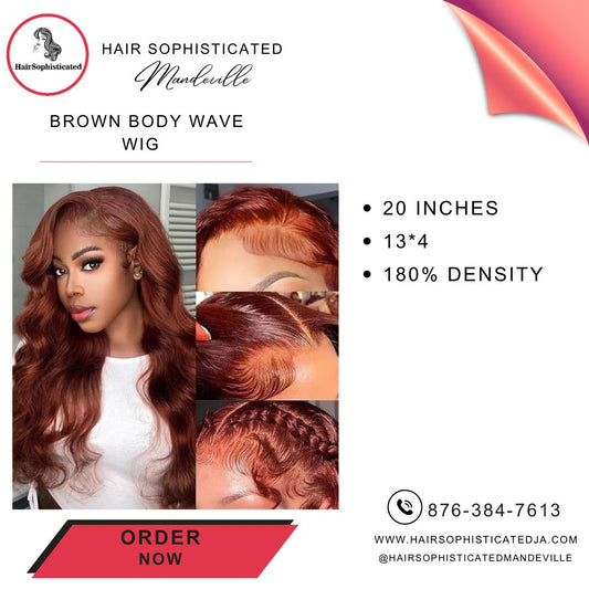 Brown body wave wig