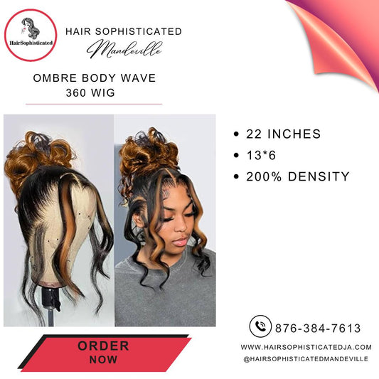 Ombre body wave 360 wig