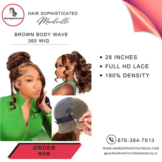 Brown body wave 360 wig
