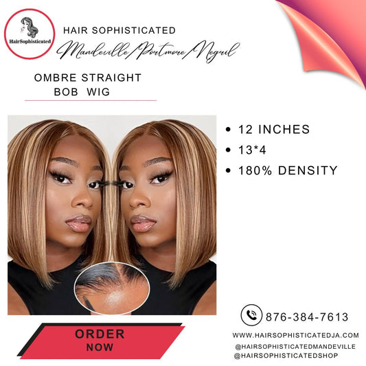 Ombre straight bob wig