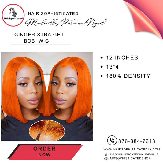 Ginger straight bob wig