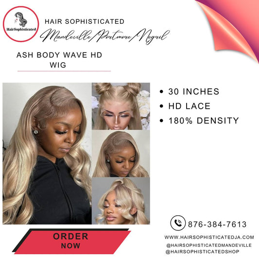Ash body wave HD wig