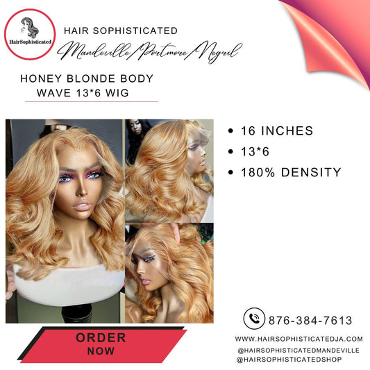 Honey blonde body wave 13*6 wig