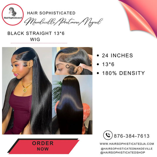 Black straight 13*6 wig