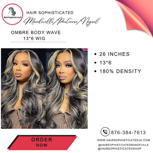Ombre body wave 13*6 wig